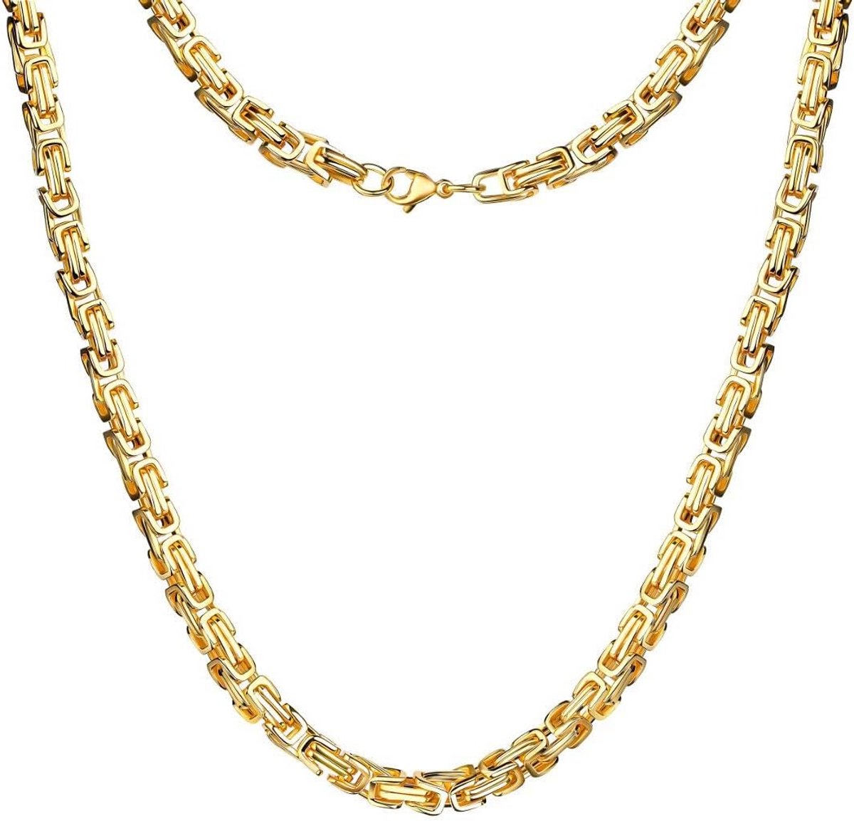 Herenketting Roestvrij Staal 24 Karaat Verguld Schakelketting Pantserketting Waterdicht