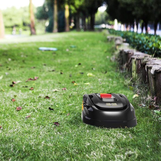 Robotmaaier 400 m² automatisch mulchen stil veilig sensor maaier compacte energiezuinige grasmaaier