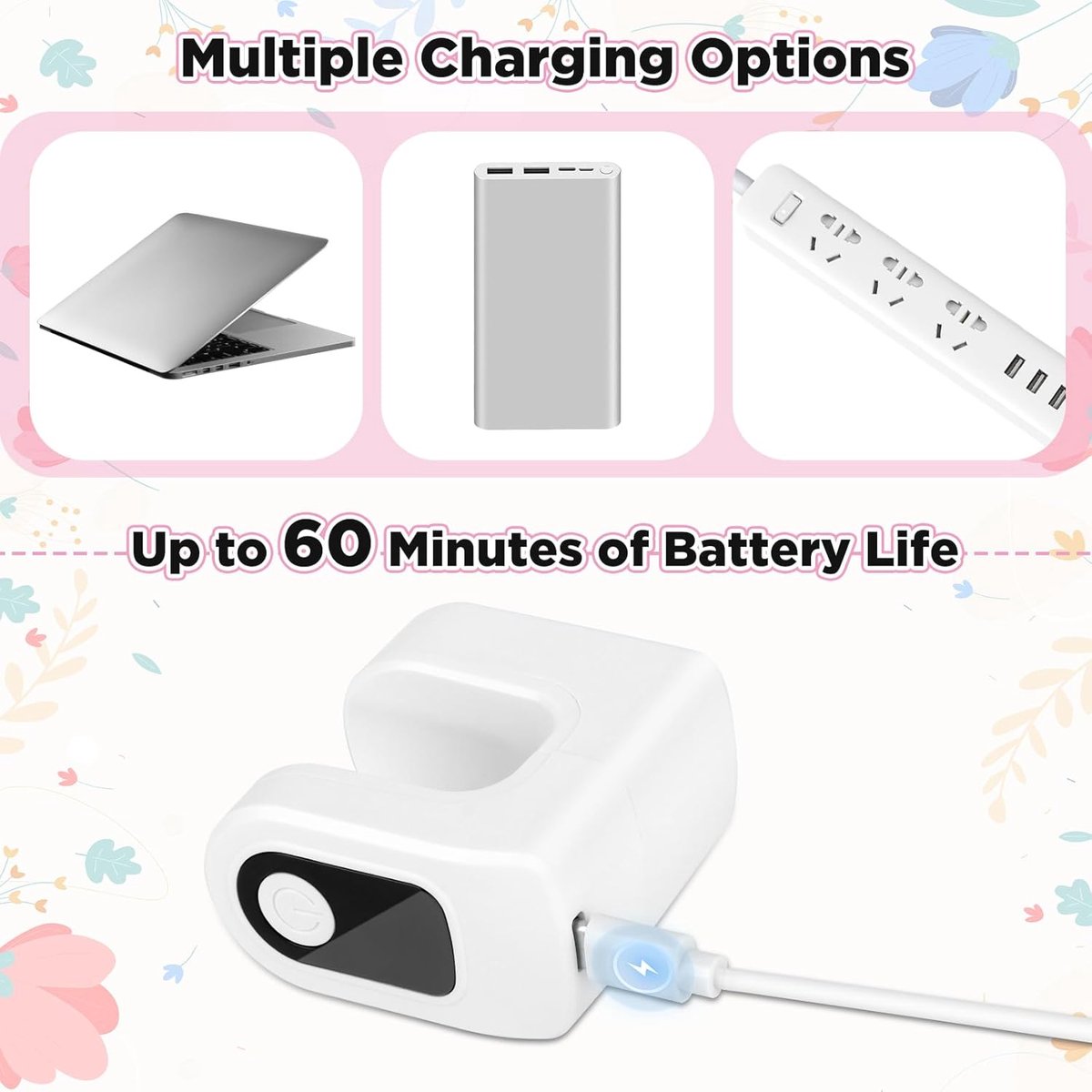 Mini UV LED Nagellamp - Oplaadbaar - 3 LED Lampen - Wit - 300 mAh Gelnagels Droger - Draagbare Nagellamp - UV Lamp voor Nagels - Nagellak Droger - Timer 60/120s - Nail Art Accessoires - USB Oplaadbaar - Reisformaat — cadeau in Verzorging - foto 4