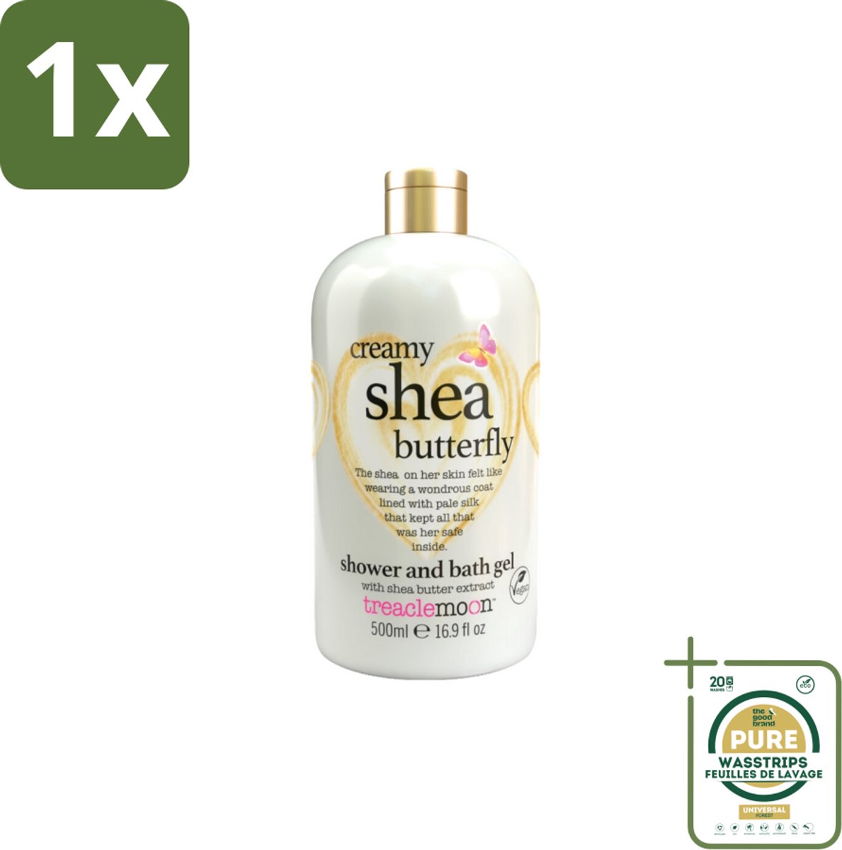 1 x Treaclemoon – Bad- & Douchegel – Creamy Shea Butterfly – 500 ml- Bad En Douchegel - Shea Butter - Bloemige Geur - Ontspanning - Zachte Geur