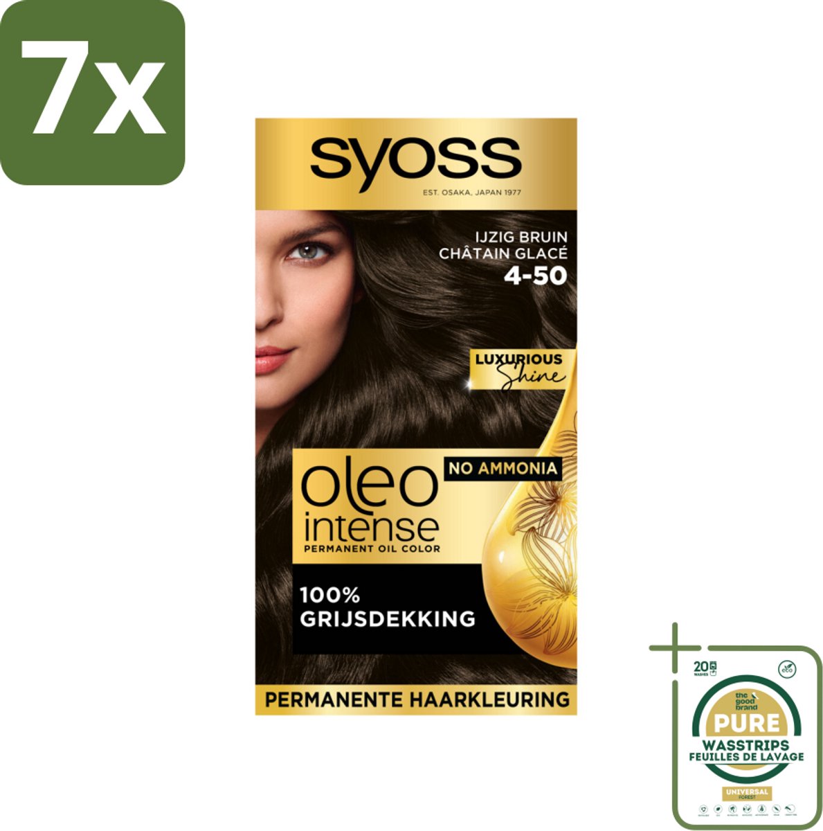 Syoss Oleo Intense - Haarverf - 4-50 - Ijzig Bruin - 115ml x 7
