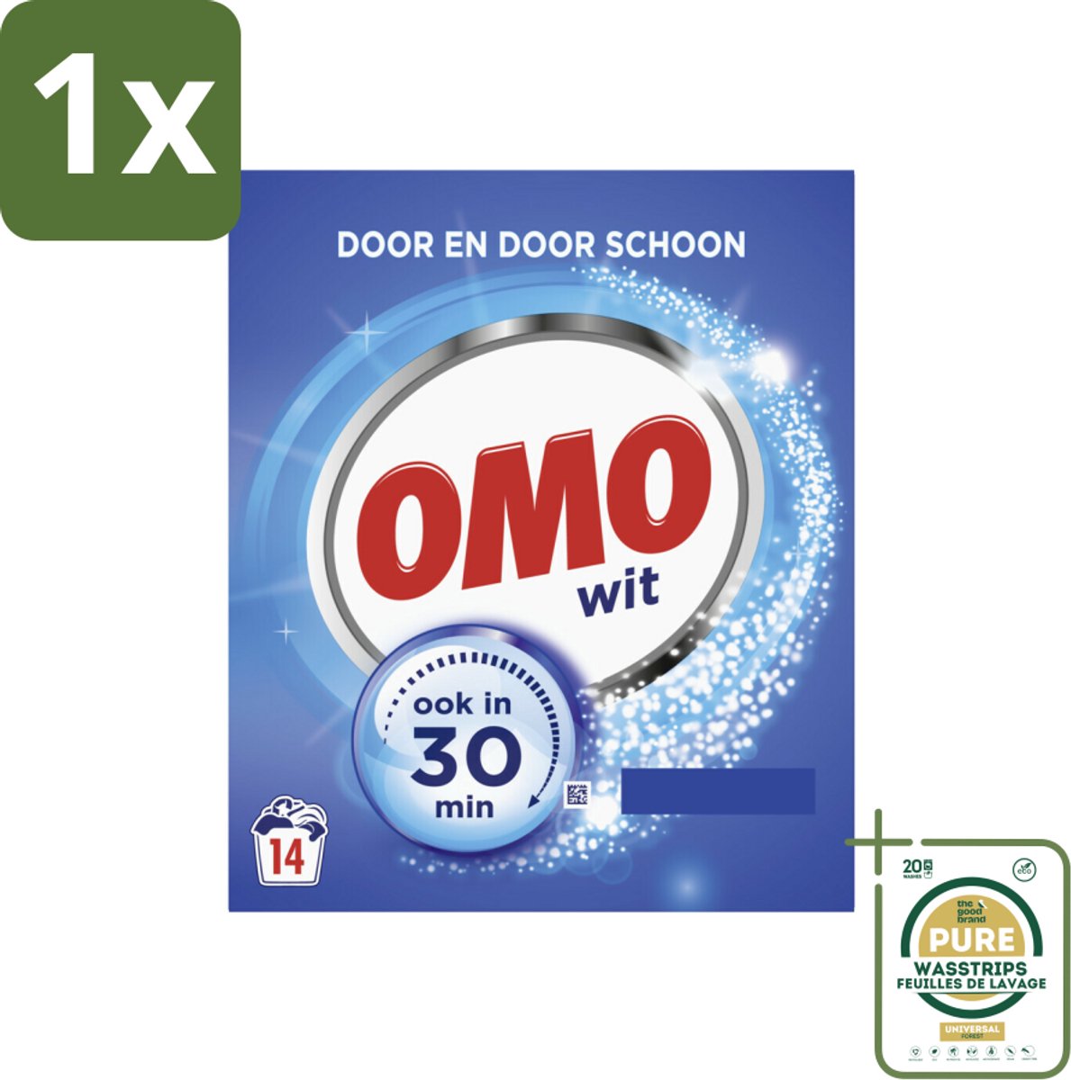 1 x OMO – Waspoeder – Wit – 14 Wasbeurten- Koffiezetapparaat