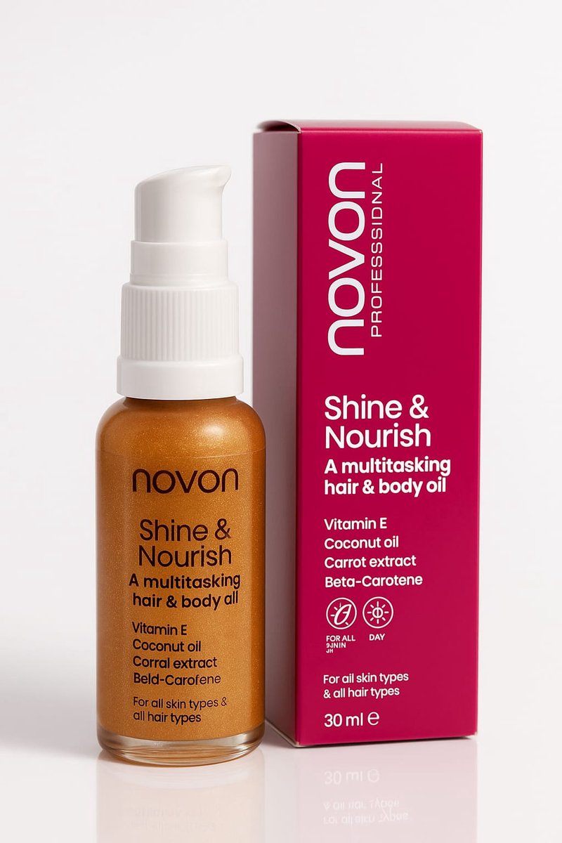 Novon - Shine & Nourish Hair & Body Oil - 30 ml - Voedende olie met natuurlijke extracten