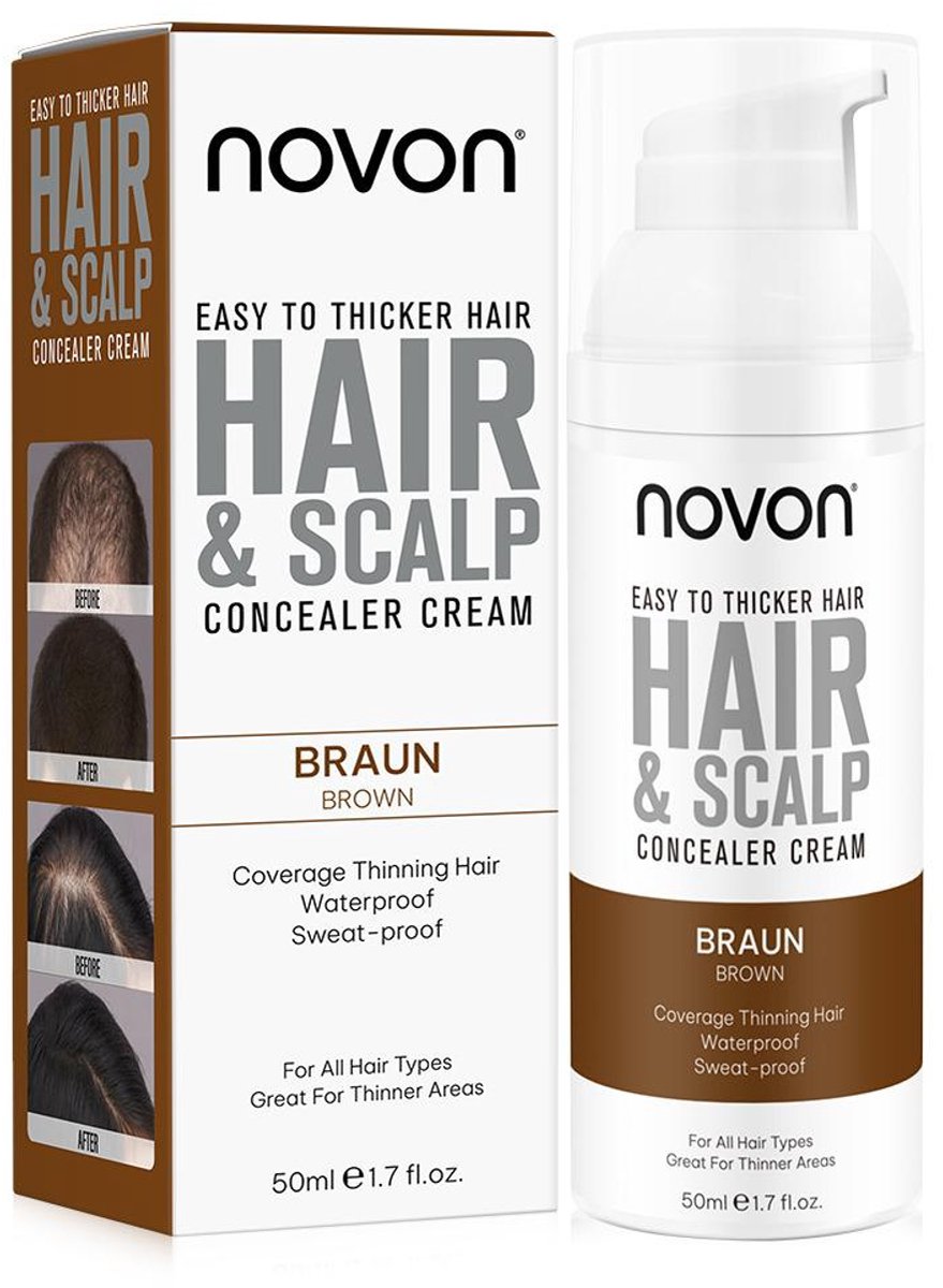 Novon - Hair & Scalp Concealer Cream - Bruin - 50ml