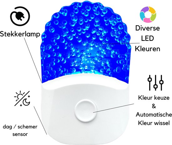 Fienosa LED Nachtlampje Stopcontact RGB Kleuren lampje - Dag & Nacht Sensor - 2 Stuks - Fienosa van Merkloos — afbeelding 4