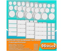 Birllaid Duidelijke dubbelzijdige tape voor hangende foto-posterdecoraties, afneembare sterke montage-plakstrips & punten voor ballon, foto, heldere museumkit voor kunsthandwerk, feestaccessoires