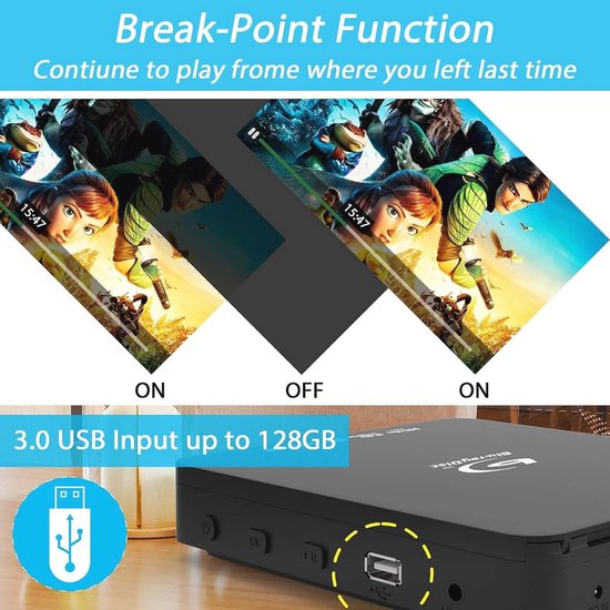 Super Mini Blu Ray DVD-speler Combo (zwart) — afbeelding 5