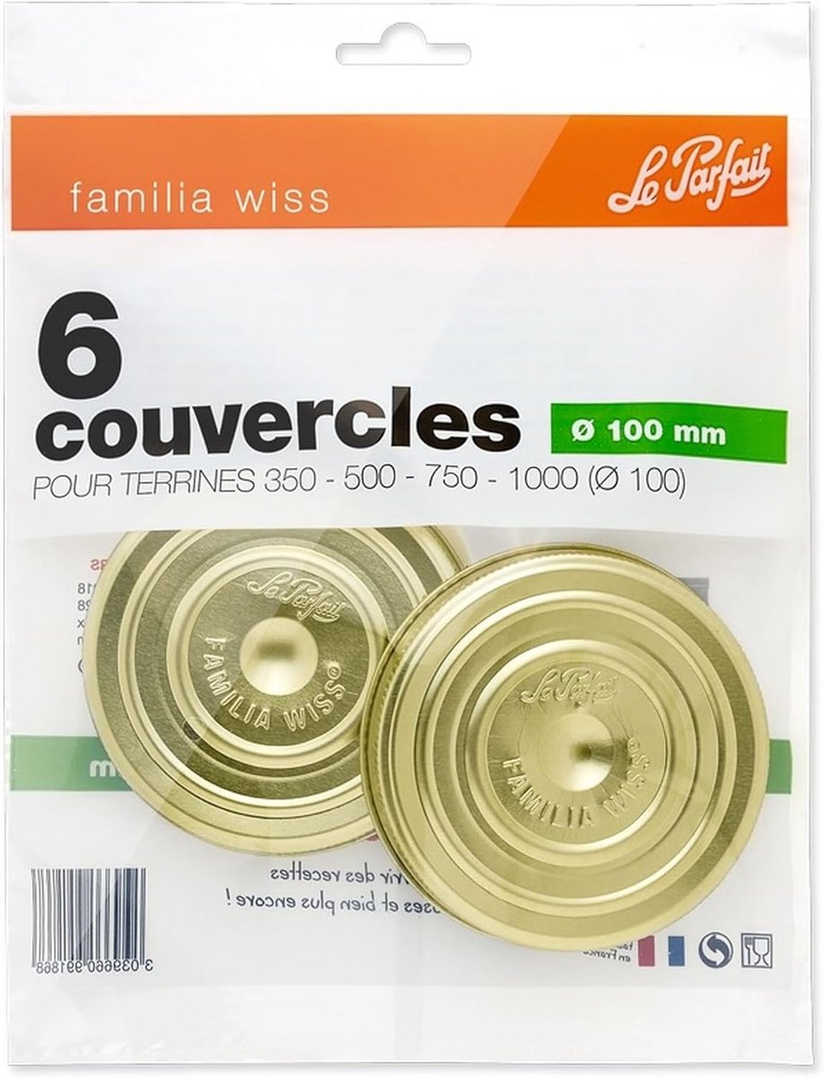 Le Parfait - Zak met 6 deksels Familia Wiss – 100 mm, oranje