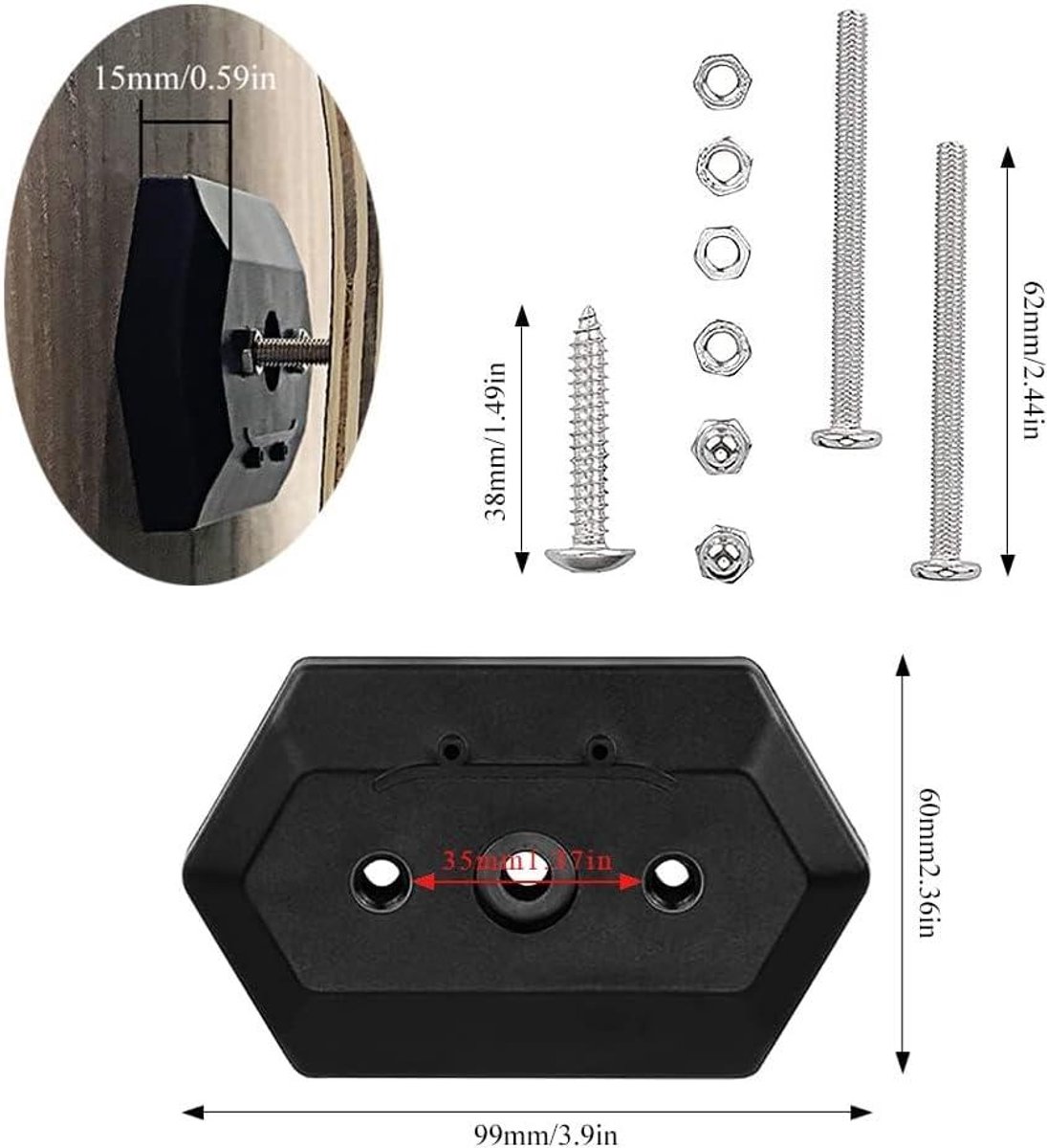 Allecta - Set van 3 Skateboard Wandhouders voor Verticale en Horizontale Opberging met Deck Display功能