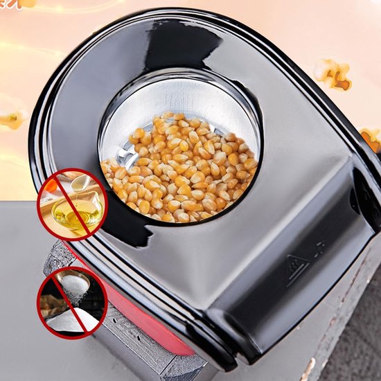 Popcorn Machine - Mini popcornmaker - Olievrije popcornmaker - Snelle popcorn - Automatische werking, handig voor thuisgebruik - Rood — afbeelding 2