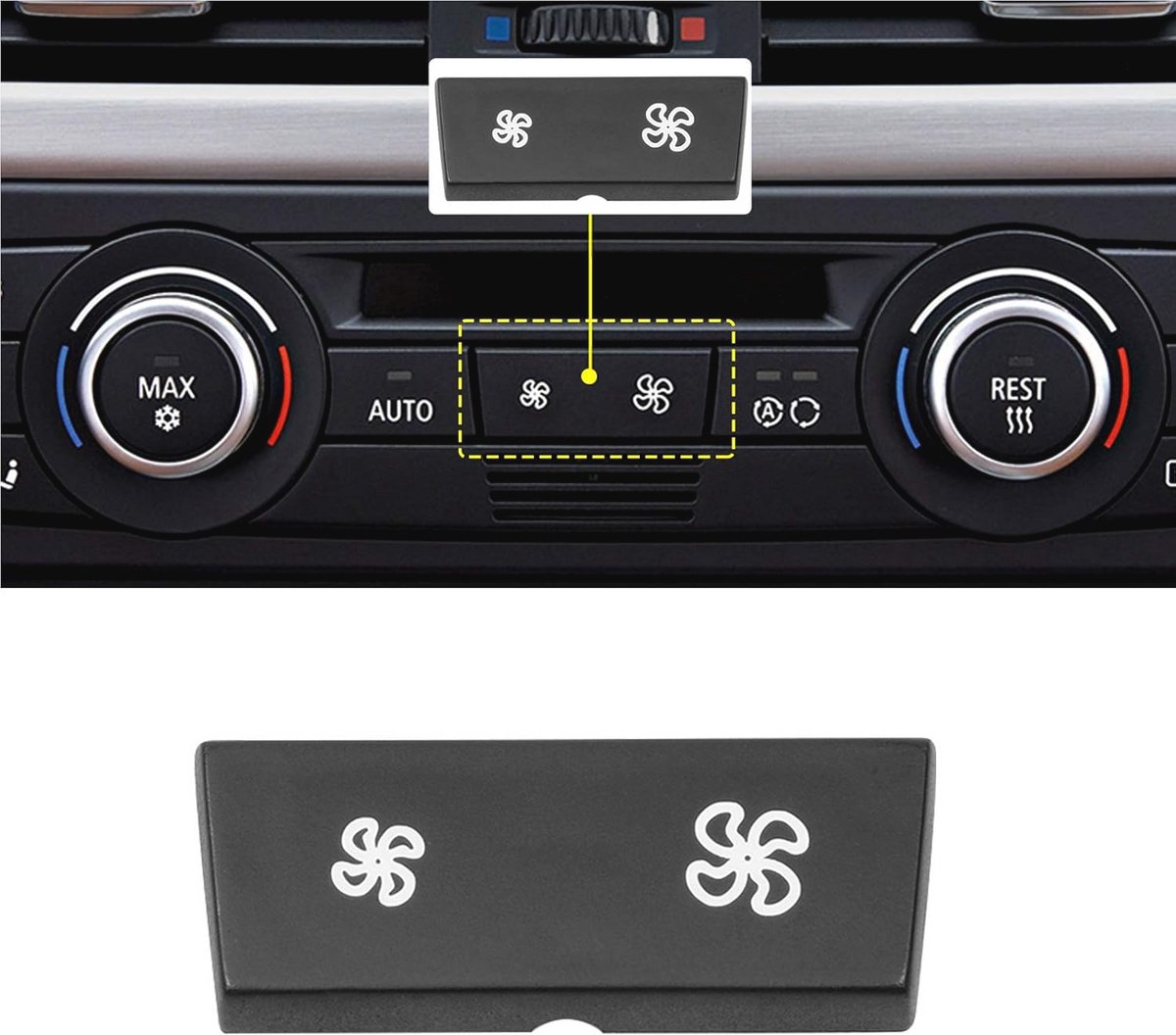 Klimaatbedieningspaneel Ventilatorsnelheidsknop Deksel voor BMW 1 Serie, 3 Serie, X1, X3 en X4