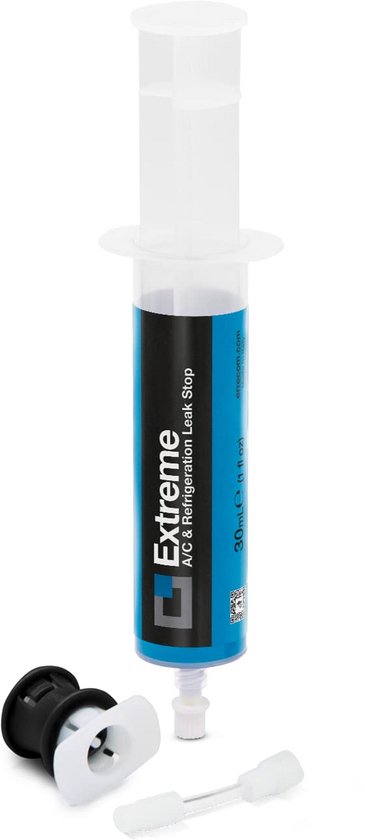 R134a Reserve-koelmiddel met klimaatafdichtmiddel lekstop set - made in USA! (R134a w/Leak Stop doseventieladapter