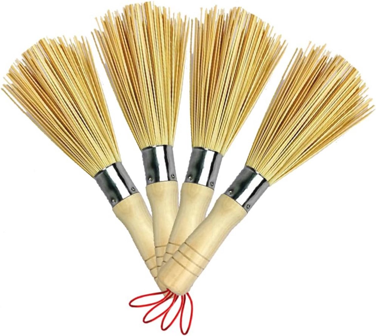 Bamboe Keuken Borstel Set - Scrub Garde met Houten Handvat voor Pannen en Wok