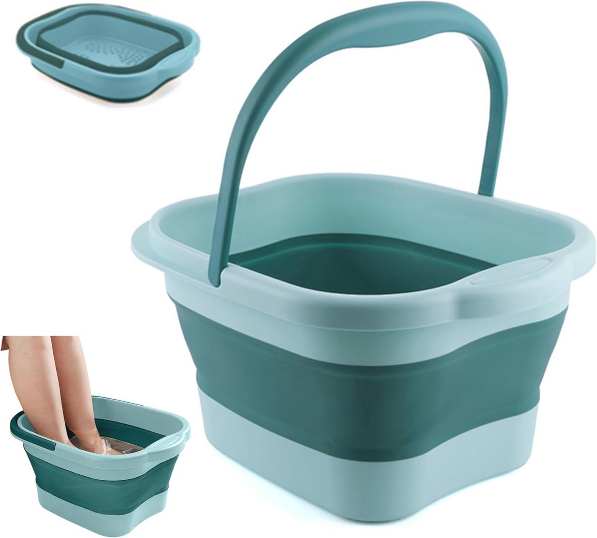 Draagbare Inklapbare Voetenbad met Handvat - Compacte Massage Spa voor Thuis en Reizen