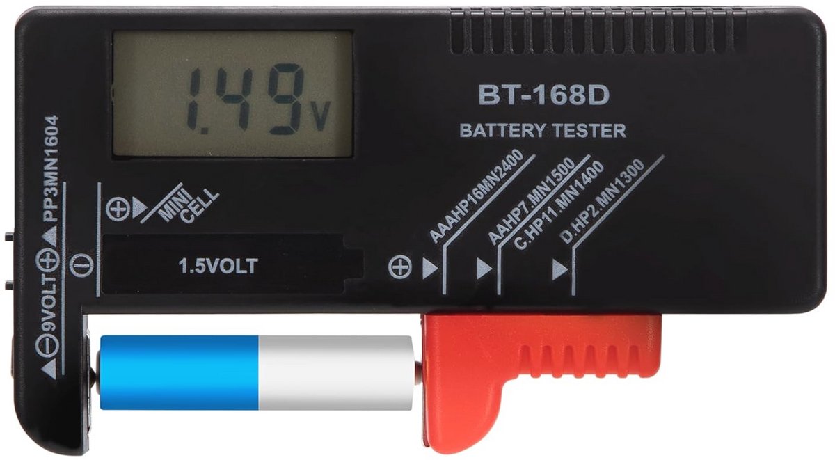 Digitale Batterijtester met LCD-display voor Diverse Batterijformaten