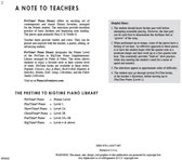 Pagina 'A NOTE TO TEACHERS' uit een muziekboek met informatie over PreTime® Piano.