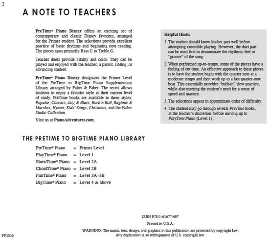 Hal Leonard PreTime Piano Disney Primer Level