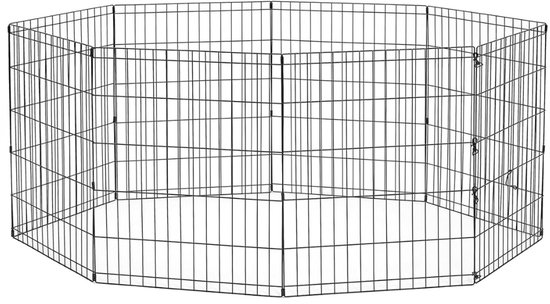 VH Supplies® Hondenren - Opvouwbare Puppyren - Hondenhok - 157L x 157B x 76H cm - Staal