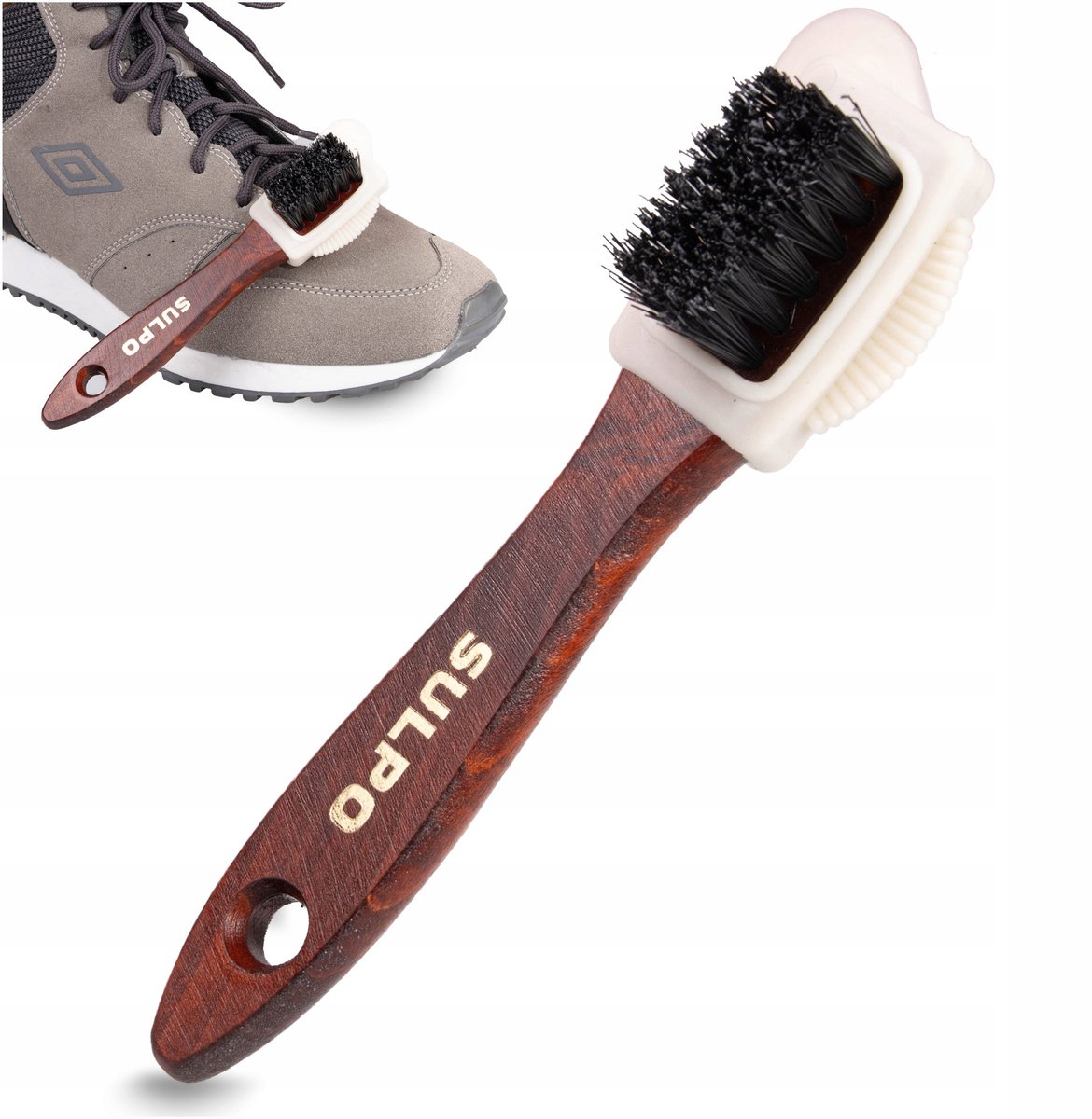 Dubbelzijdige Borstel voor Suède & Nubuck - Houten Handvat