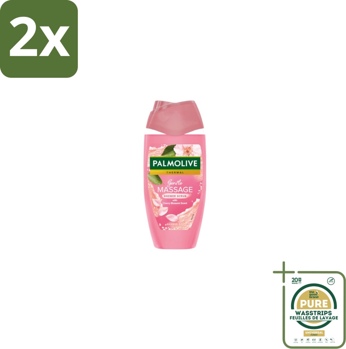 Palmolive – Douchescrub – Thermal Cherry Blossom – 250 ml - Voordeelverpakking - 2 stuks - Exfoliatie - Huid verzorging