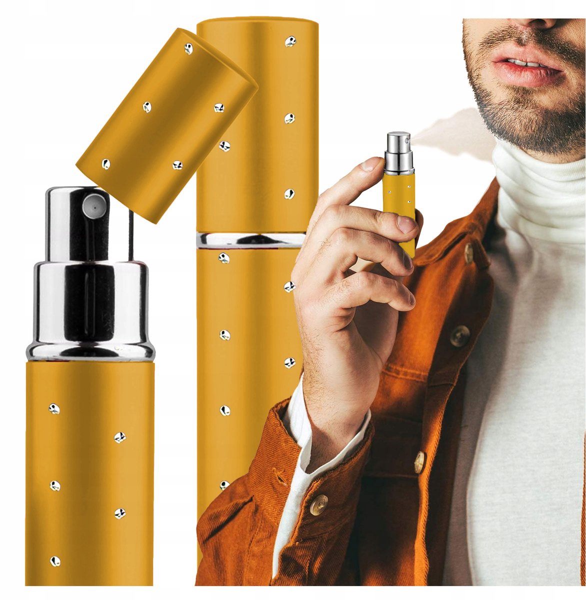 Gouden Parfum Verstuiver 10ml met Kristal - Reisformaat