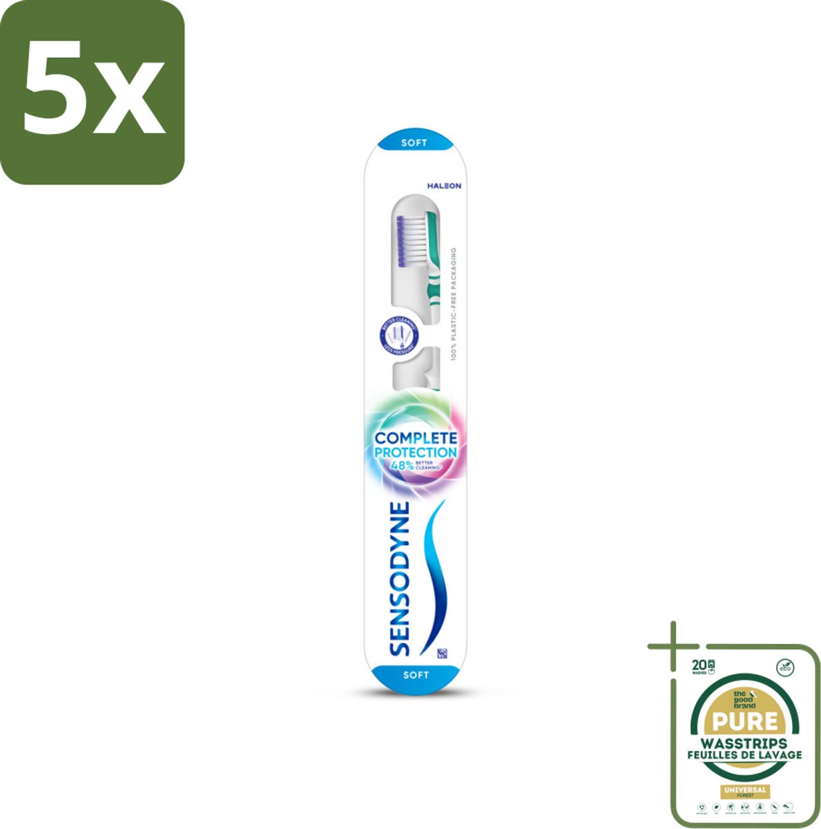 5 x Sensodyne - Tandenborstel - Complete Care Soft - Volledige Zorg - 1 tandenborstel - Grootverpakking - Gevoelige Tanden - Tandborstel - Mondverzorging - Tandenborstel Soft - Gevoelige Tandenborstel