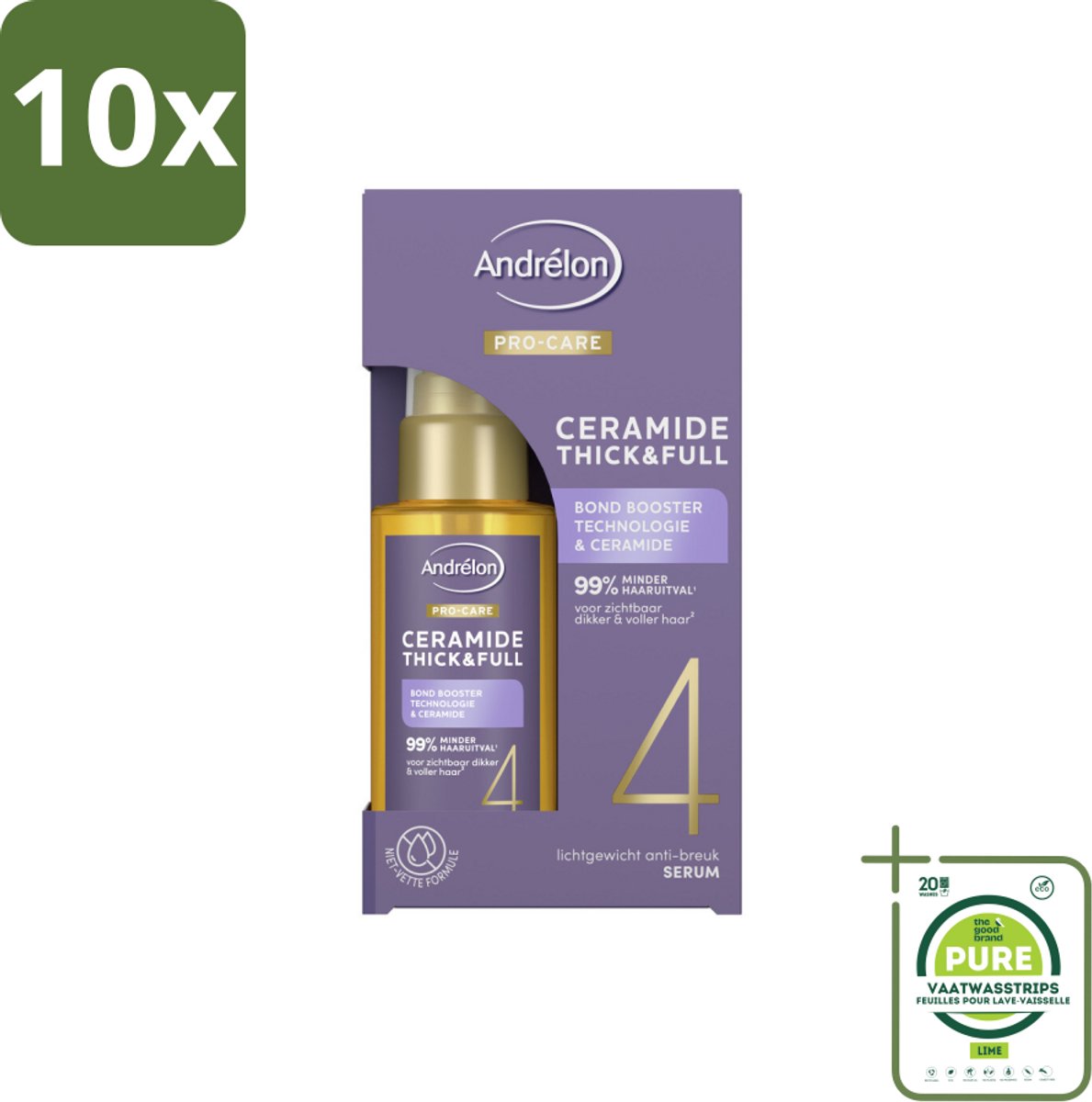 10 x Andrélon – Serum – Pro Care – 50 ml - Grootverpakking - Fijn Haar Verzorging - Dun Haar Verzorging - Haar Versterken - Haar Verdikken - Haar Beschermen