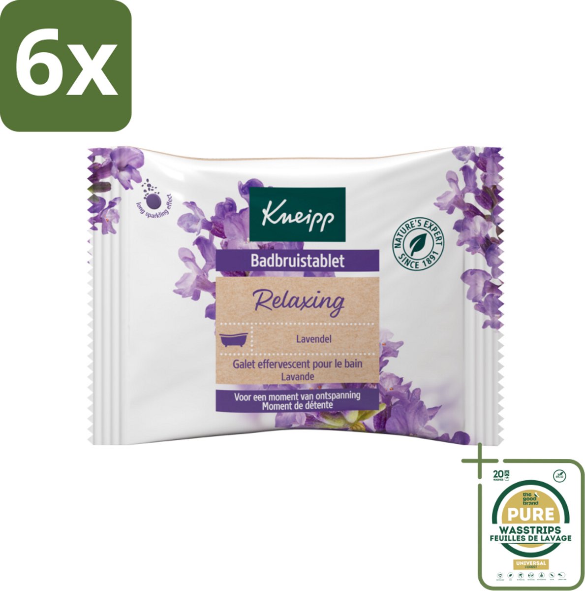 Kneipp - Badbruistablet - Lavendel - Voordeelverpakking - 6 stuks - Ontspanning - Rust