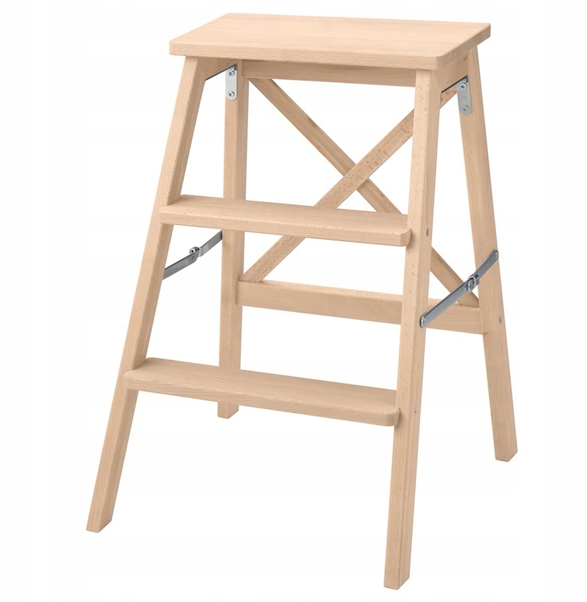 IKEA Bekväm 3-trede vouwtrap, massief beukenhout, 63 cm