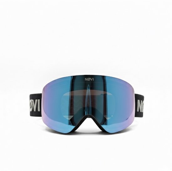 NØVI - BLUE SLOPE - Ski bril - Zwart/Blauw - Unisex - Maat one size - Anti fog - Magnetische lens
