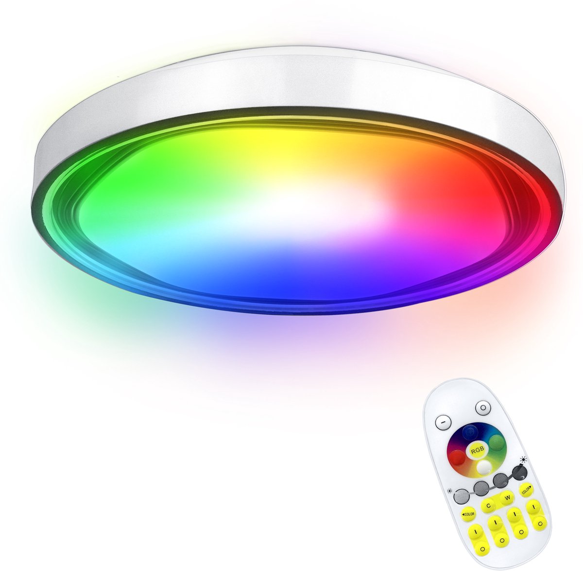 60W plafondlamp LED plafondlamp acryl Ø50CM dimbaar RGB met afstandsbediening 2800-6500K creatieve plafondverlichting rond voor slaapkamer woonkamer keuken platte lamp