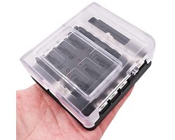 6-weg zekeringkast 12v bladzekeringblok met LED-indicator, 6 circuits zekeringkasthouder met W/negatieve bus voor auto, kofferbak, marine, SUV, camper, busje