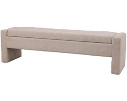 Banc PTMD Sidney - 160 x 41 x 45 cm - Textile - Crème