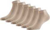 Marco rossi - Modal sneakersokken - Beige - Maat 39-42 - 6 Paar - Sneakersokken heren - Sneakersokken dames - Premium Modal Kwaliteit