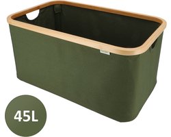 KROMS Wasmand opvouwbaar - Olijfgroen - 45L - Laundry basket - Heupwasmand - Opvouwbare wasmand - Opbergmand