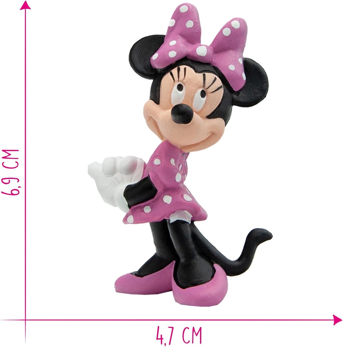 Bullyland 15349 – Speelfiguur en verzamelfiguur Minnie Mouse uit Disney, ca. 7 cm – levensecht en detailrijk vormgegeven – ideaal als taartfiguur en klein cadeautje voor kinderen vanaf 3 jaar. — afbeelding 2