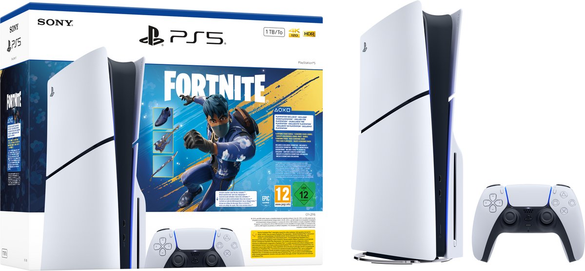 PlayStation 5 (1TB) Disc Edition (SLIM VERSION) + Fortnite Flowering Chaos Bundle