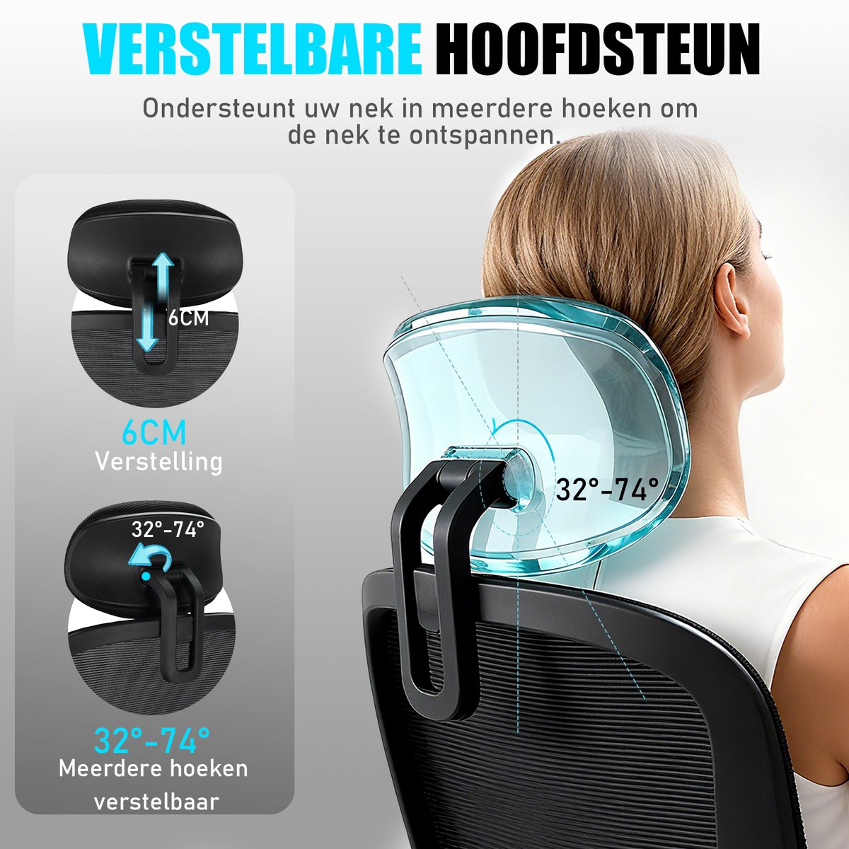 Milacyee Ergonomische Bureaustoel met Verstelbare - afbeelding 3