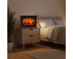 Open Haard Lantaarn Altameubel – Draagbare LED Brandlamp, Vlamloos, Batterij & USB Oplaadbaar, Voor Binnen en Buiten – Gezellig Vuureffect, 21 x 20,8 x 11,1 cm