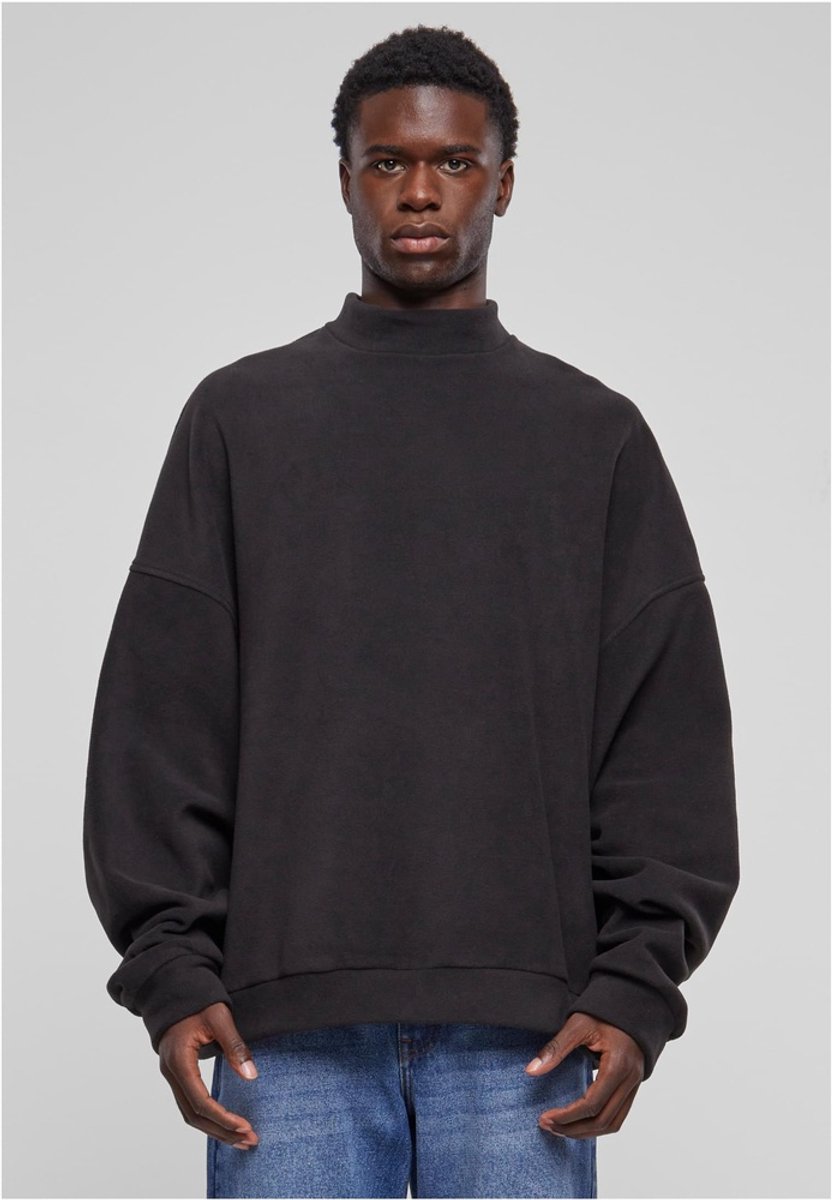 Urban Classics Oversized Polar Fleece Crewneck sweater/trui 4XL Zwart