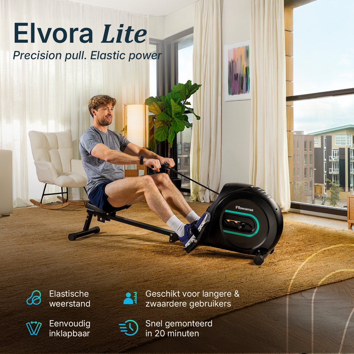 Flowsense Elvora Lite Roeimachine Inklapbaar LCD Display - afbeelding 2