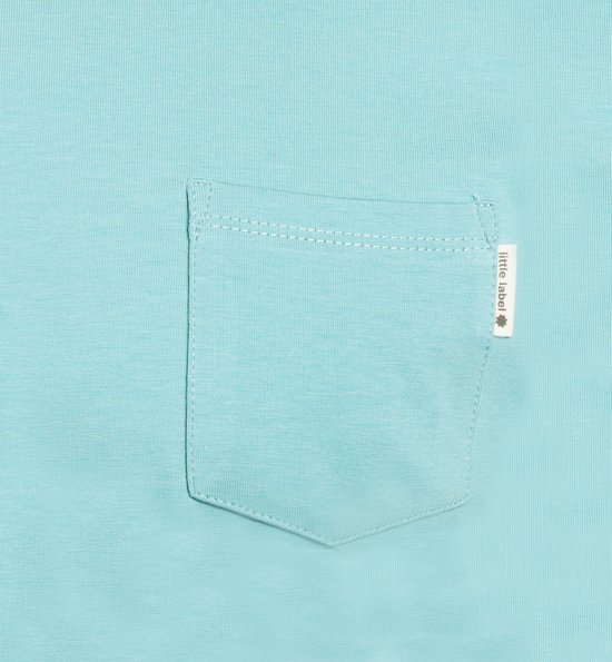 Little Label - Pyjama court garçon - vert baleine - 110-116 / 6Y - coton bio extra doux