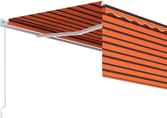 vidaXL Auvent extensible manuellement avec store enrouleur 4,5x3m Orange Marron