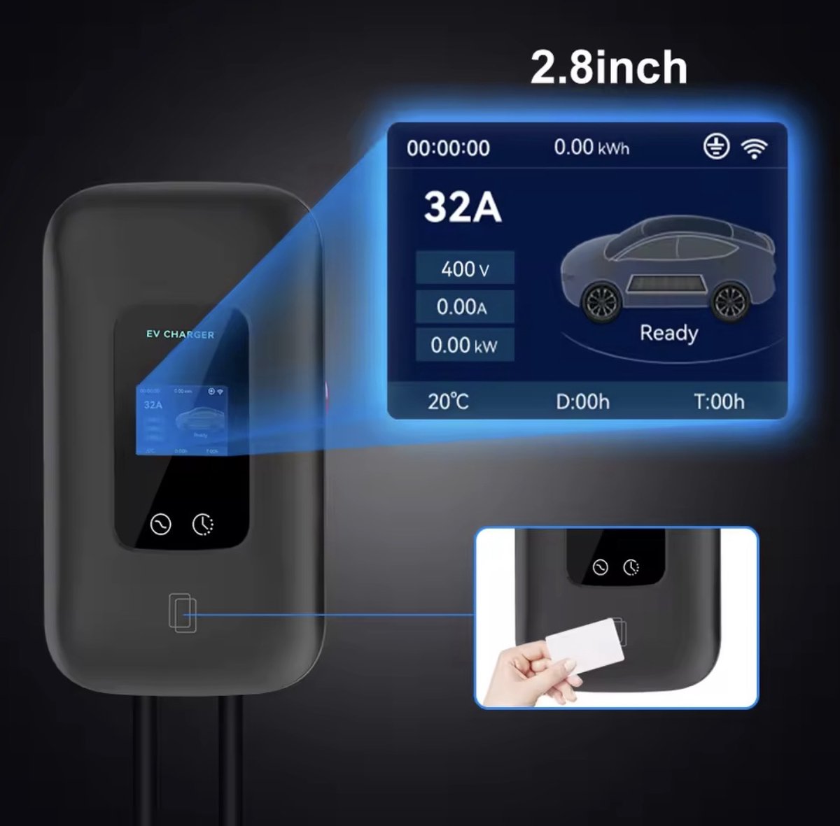 11kW Laadkabel – Type 2 | 3-fase | 16A CEE Stopcontact | Instelbaar Van 8a Tot 16a