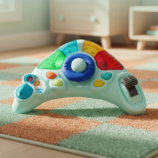sun baby Loopstoel, baby walker vanaf 6 maanden, verstelbare hoogte, rubberen wielen - Blauw-Grijs van Sun Baby — afbeelding 2