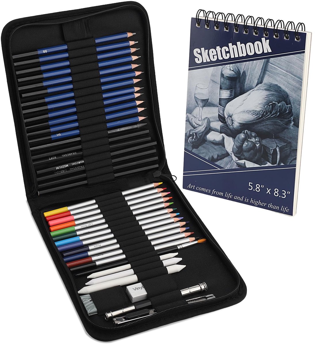 IMPERATORIS® Tekenset voor Kinderen en Volwassenen - Inc (Tekenetui, Tekenstiften, Tekensjablonen, etc.) - Schilderset - 41 Stuks