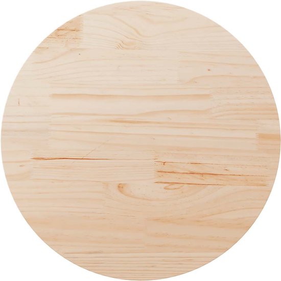 The Living Store Plateau de table en bois - Rond 90 x 3 cm - Bois de pin Massief - Plateau de table en bois - Table ronde - Bois de pin Massief - Plateau de table basse - Table Vintage