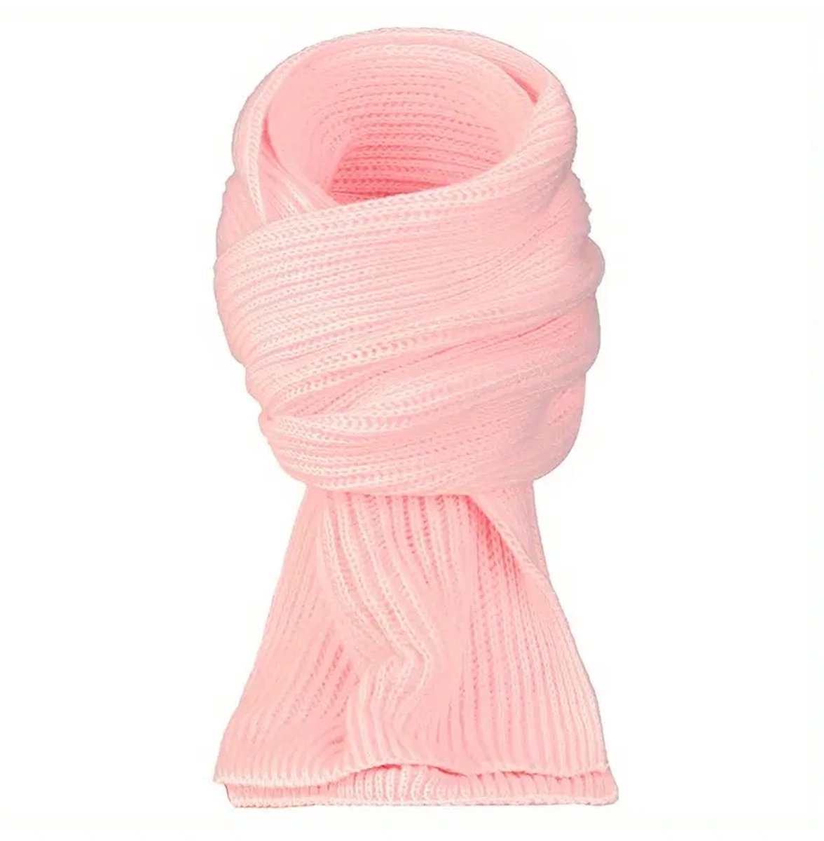 Sjtoer® - Elegante winter sjaal - Roze - voor Mannen en Vrouwen - Effen Kleur - Gebreide Stijl - Kerstcadeau - Feestdagen