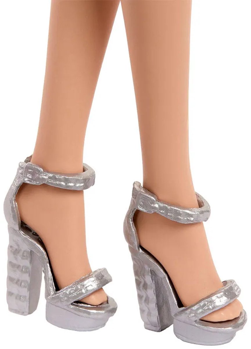 Barbie Mattel 80-Jubileum Modepop – Robijnrode Jurk & Zilveren Accenten — afbeelding 13