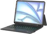 Ntech - Toetsenbord Geschikt voor iPad Air 11 inch Hoes (2025 2026) Hoes / iPad Pro 11 (2022)(2021) /Air 5 (2022) /Air 4 (2020) / Air 11 inch (2025) M3 / Air 11 inch (2024) M2 bluetooth toetsenbord QWERTY - Cover met Touchpad Muis Pencil Houder